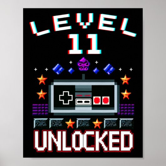 Birthday Boy Level 11 Entsperrte Funny Video Game  Poster (Vorne)