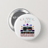 Birthday Boy Level 12 Entsperrte Funny Video Game Button (Vorne & Hinten)