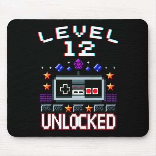 Birthday Boy Level 12 Entsperrte Funny Video Game Mousepad (Vorne)
