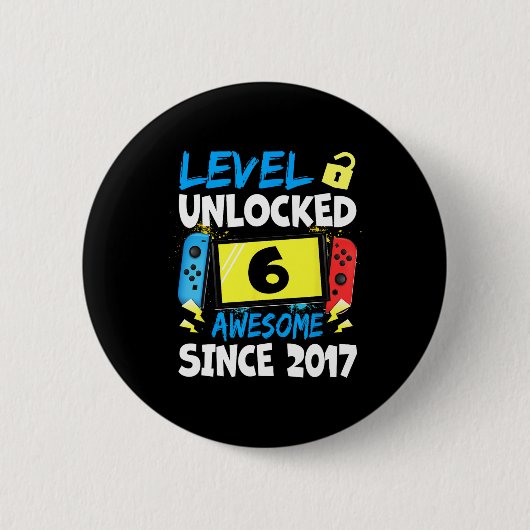 Birthday Boy Level 6 Entsperrt Phantastisch 2017 V Button (Vorderseite)