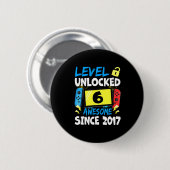 Birthday Boy Level 6 Entsperrt Phantastisch 2017 V Button (Vorne & Hinten)