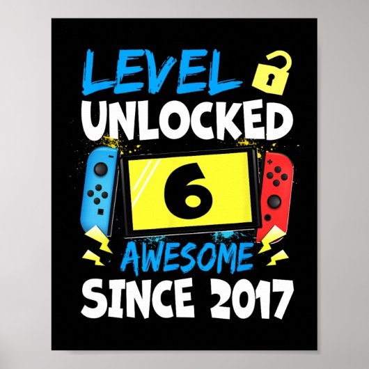 Birthday Boy Level 6 Entsperrt Phantastisch 2017 V Poster (Vorne)