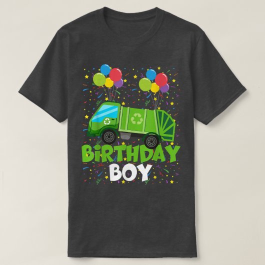 Birthday Boy Matching Garbage Truck Theme Party Ki T-Shirt (Design vorne)