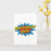 Birthday Boy Niedlich Kids Superhero Matching Comi Karte (Gelbe Blume)