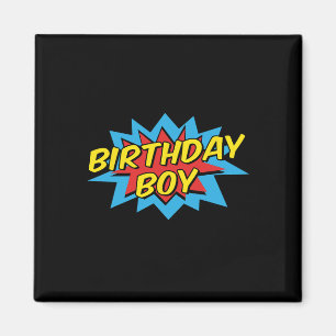 Birthday Boy Niedlich Kids Superhero Matching Comi Magnet