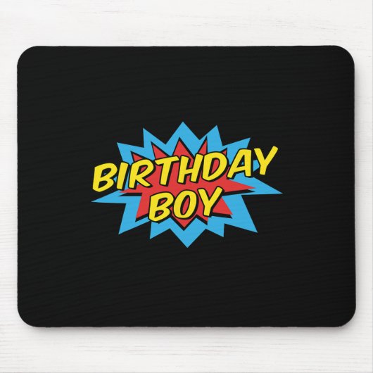 Birthday Boy Niedlich Kids Superhero Matching Comi Mousepad (Vorne)