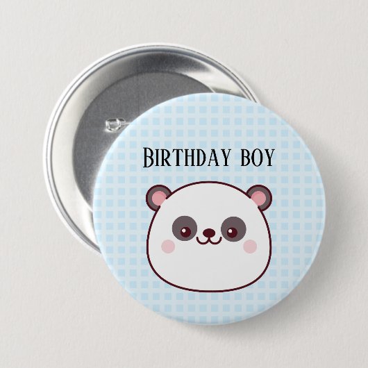 Birthday Boy Panda Kawaii Button (Vorne & Hinten)