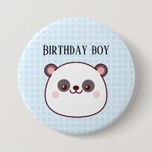 Birthday Boy Panda Kawaii Button