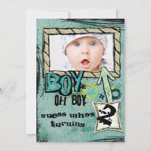 Birthday Boy Party laden Einladung (Vorderseite)