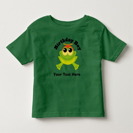 Birthday Boy Personalisiert Frog Kleinkind T-shirt (Vorderseite)