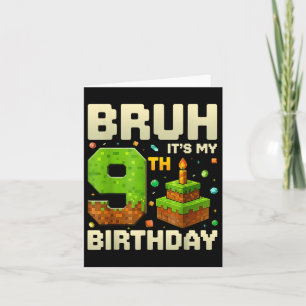 Birthday Boy Pixel Bruh sein 9. Geburtstag Gaming Karte