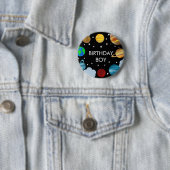 Birthday Boy Planets Galaxy Party Button (Beispiel)