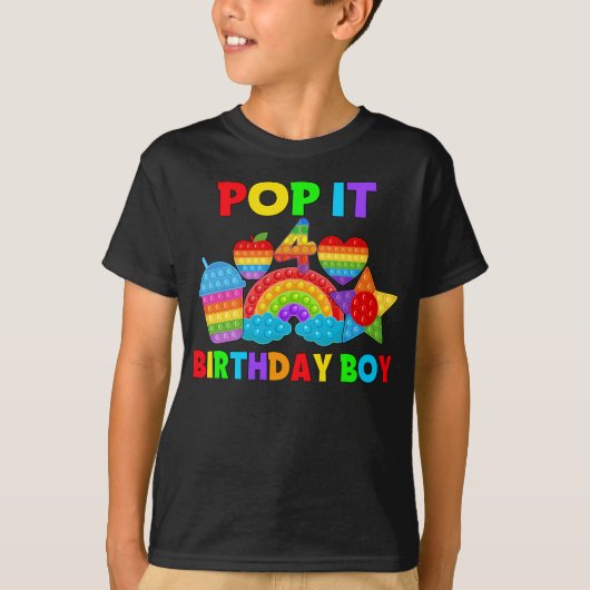 Birthday Boy Pop It 4 T-Shirt (Vorderseite)