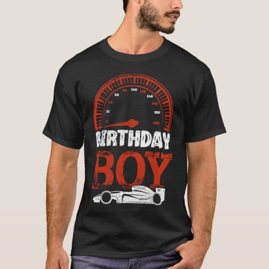 Birthday Boy Race Car Racing T-Shirt (Vorderseite)