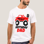 Birthday Boy Red Monster Truck Matching Dad T-Shirt (Vorderseite)