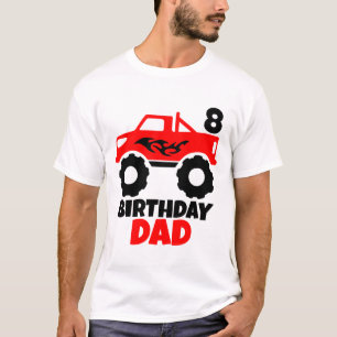Birthday Boy Red Monster Truck Matching Vater T-Shirt