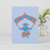 Birthday Boy Robot Einladung (Stehend Vorderseite)