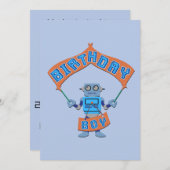 Birthday Boy Robot Einladung (Vorne/Hinten)