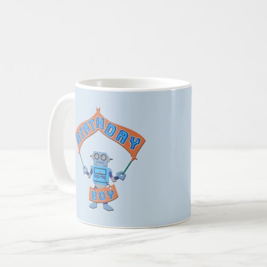 Birthday Boy Robot Kaffeetasse (Vorderseite Links)