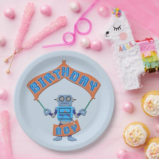 Birthday Boy Robot Pappteller (Party)