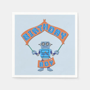Birthday Boy Robot Serviette