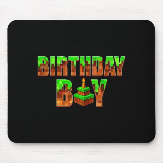 Birthday Boy Shirt Happy Birthday Video Game Xel K Mousepad (Vorne)