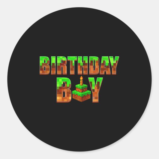 Birthday Boy Shirt Happy Birthday Video Game Xel K Runder Aufkleber (Vorderseite)