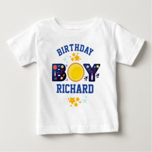 Birthday Boy Space Planeten Galaxie Baby T-shirt