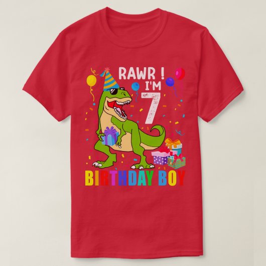 Birthday Boy T Rex Dinosaurier 2 T-Shirt (Design vorne)
