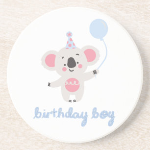Birthday Boy Teddy Bear Holding a Balloon Getränkeuntersetzer