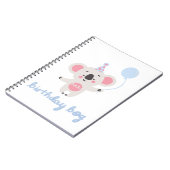 Birthday Boy Teddy Bear Holding a Balloon Notizblock (Linke Seite)