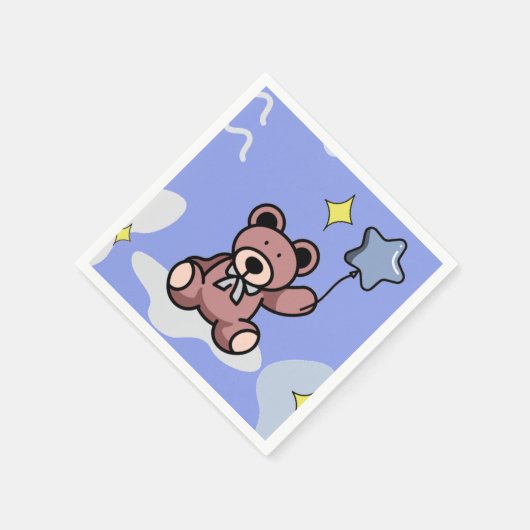 Birthday Boy Teddy Bear Serviette (Ecke)