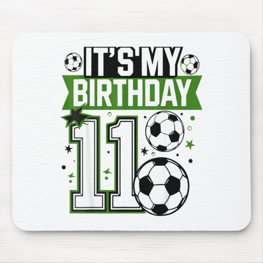 Birthday Boy Tees 11 Soccer Its My 11th Birthday B Mousepad (Vorne)