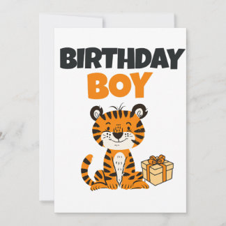 Birthday Boy Tiger Invitation Editable Einladung