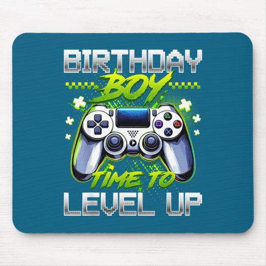 Birthday Boy Time To Level Up Video Game Birthday Mousepad (Vorne)