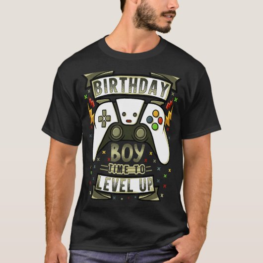 Birthday Boy Time to Level Up Video Game Birthday  T-Shirt (Vorderseite)