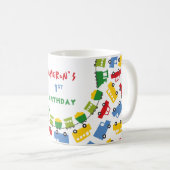 Birthday Boy Toys Colorful Cars Trains Bus Trucks Kaffeetasse (VorderseiteRechts)