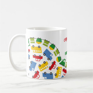 Birthday Boy Toys Colorful Cars Trains Bus Trucks Kaffeetasse