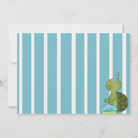 Birthday Boy Turtle Einladung (Rückseite)