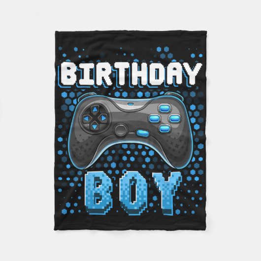Birthday Boy Video Game Controller Birthday Gamer Fleecedecke (Vorderseite)