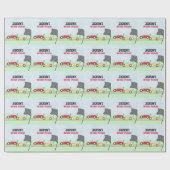 Birthday Boy Whimsical Race Cars Niedliches Party Geschenkpapier (Flach)
