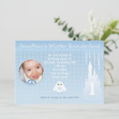 Birthday Boy Winter Onederland Einladung (Stehend Vorderseite)