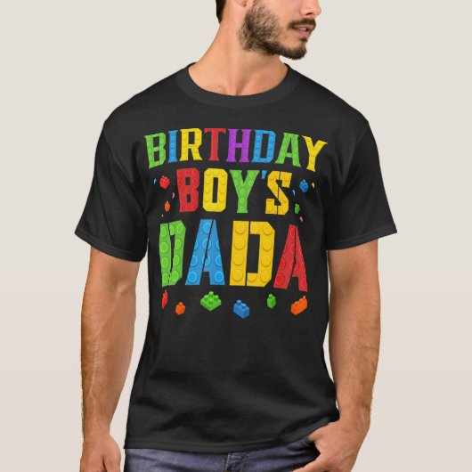 Birthday Boy's Dada Blocks Master Builder Brick Bu T-Shirt (Vorderseite)
