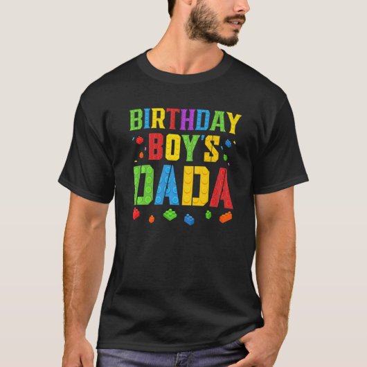 Birthday Boy's Dada Blocks Master Builder Brick Bu T-Shirt (Vorderseite)