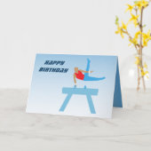 Birthday Boys Gymnastik Pommel Horse Karte (Gelbe Blume)