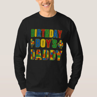 Birthday Boys Heart Daddy Vater Gebäude Block T-Shirt