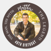 Birthday braunes Foto Mythos Legende Runder Aufkleber (Vorderseite)