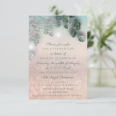 Birthday Brautparty Light Jar Glitzer Rose Einladung (Stehend Vorderseite)