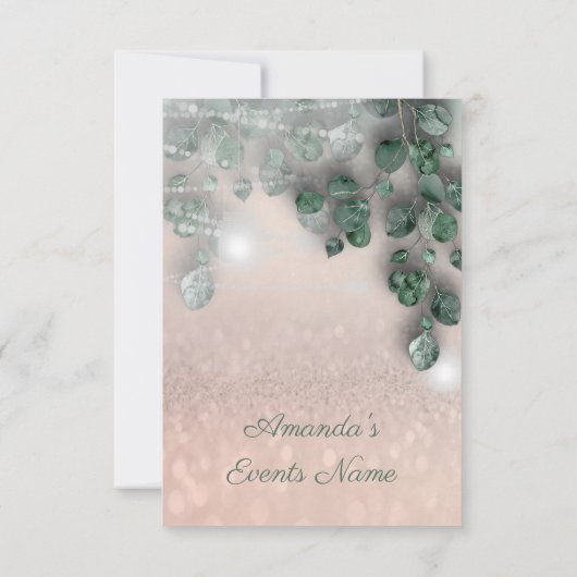 Birthday Brautparty Light Jar Glitzer Rose Einladung (Rückseite)