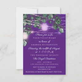 Birthday Brautparty Light Jar Lila Blue Einladung